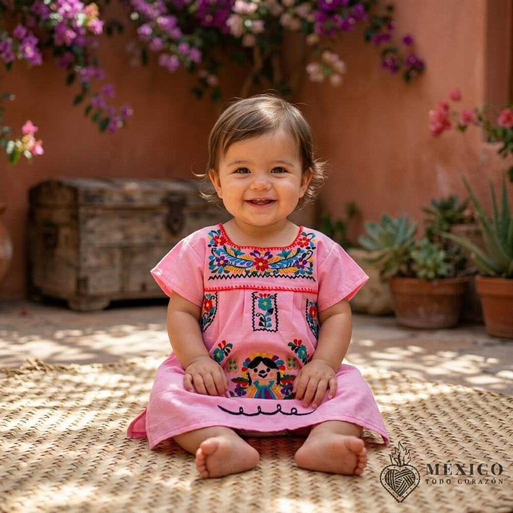 Mexican tunic hand embroidered dress  Size 1  see measurements